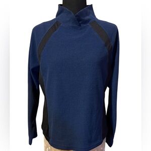 LLBEAN medium blue and black sporty top